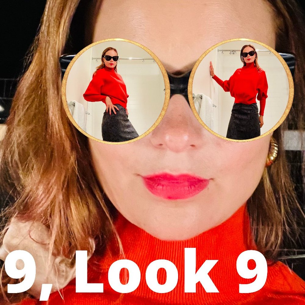 Dita Sunglasses + Acne Studios Sweater in red